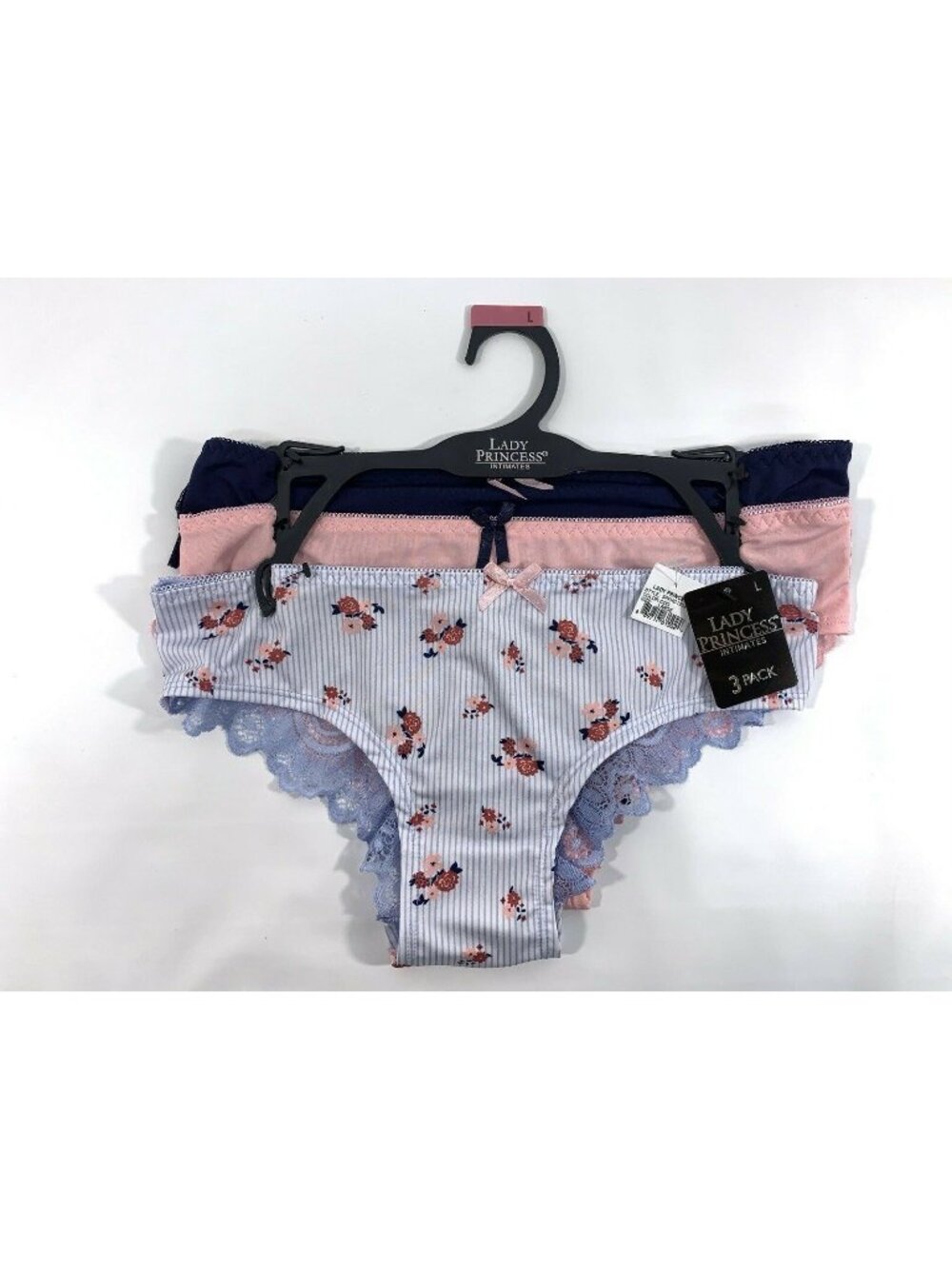 Lady Princess Intimates Womens 3-Pack Lace & Floral Panties Size L